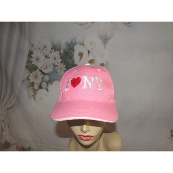 I Love New York Pink Ball Cap Hat I heart NY Embroidered Baseball Cap NEW - Picture 1 of 5